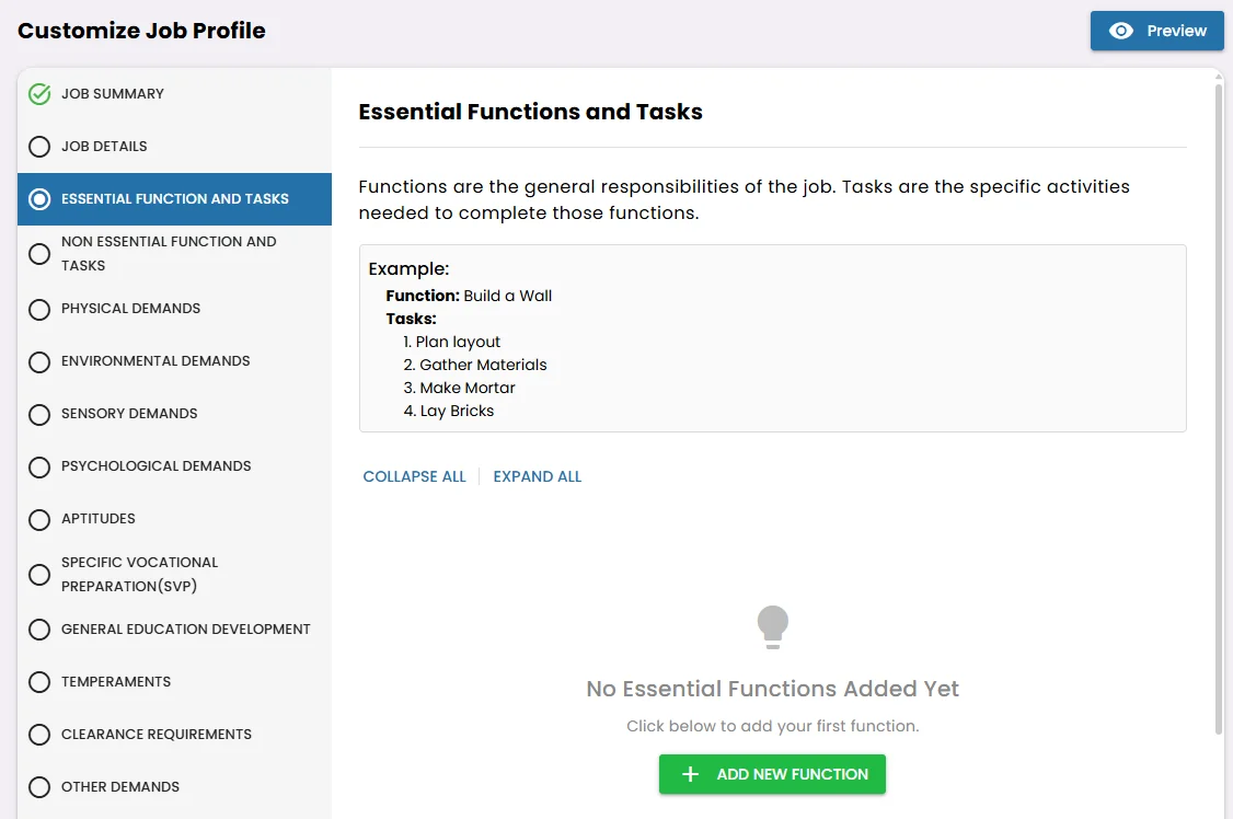 Customize Job Profile
